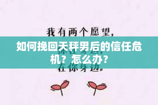 如何挽回天秤男后的信任危机？怎么办？