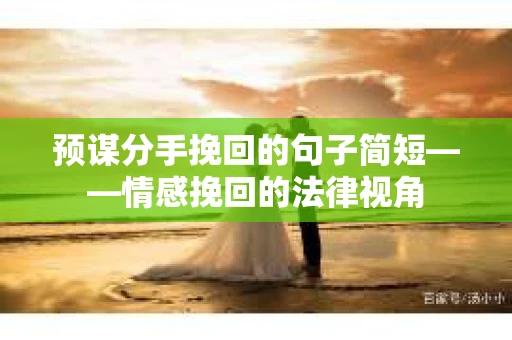 预谋分手挽回的句子简短——情感挽回的法律视角