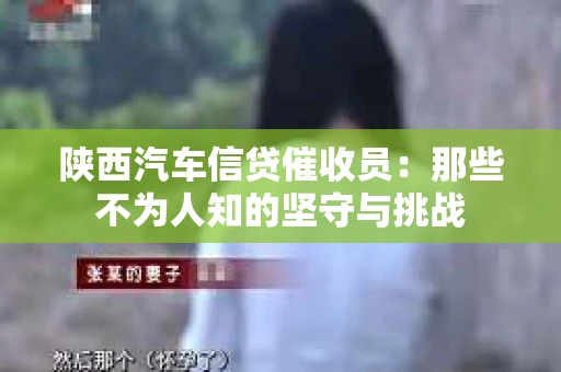 陕西汽车信贷催收员：那些不为人知的坚守与挑战
