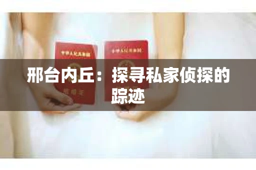 邢台内丘：探寻私家侦探的踪迹
