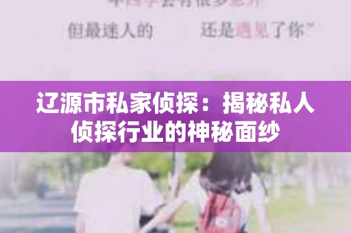 辽源市私家侦探：揭秘私人侦探行业的神秘面纱