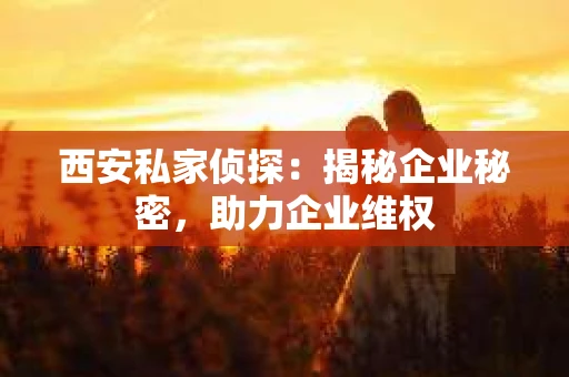 西安私家侦探：揭秘企业秘密，助力企业维权