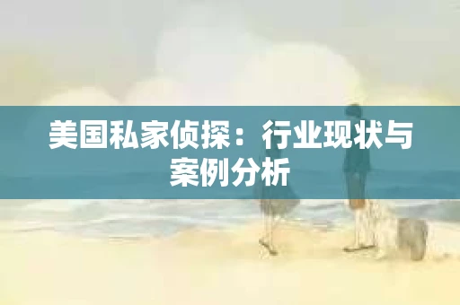 美国私家侦探：行业现状与案例分析